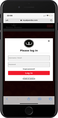 Registration at royal panda mobile app